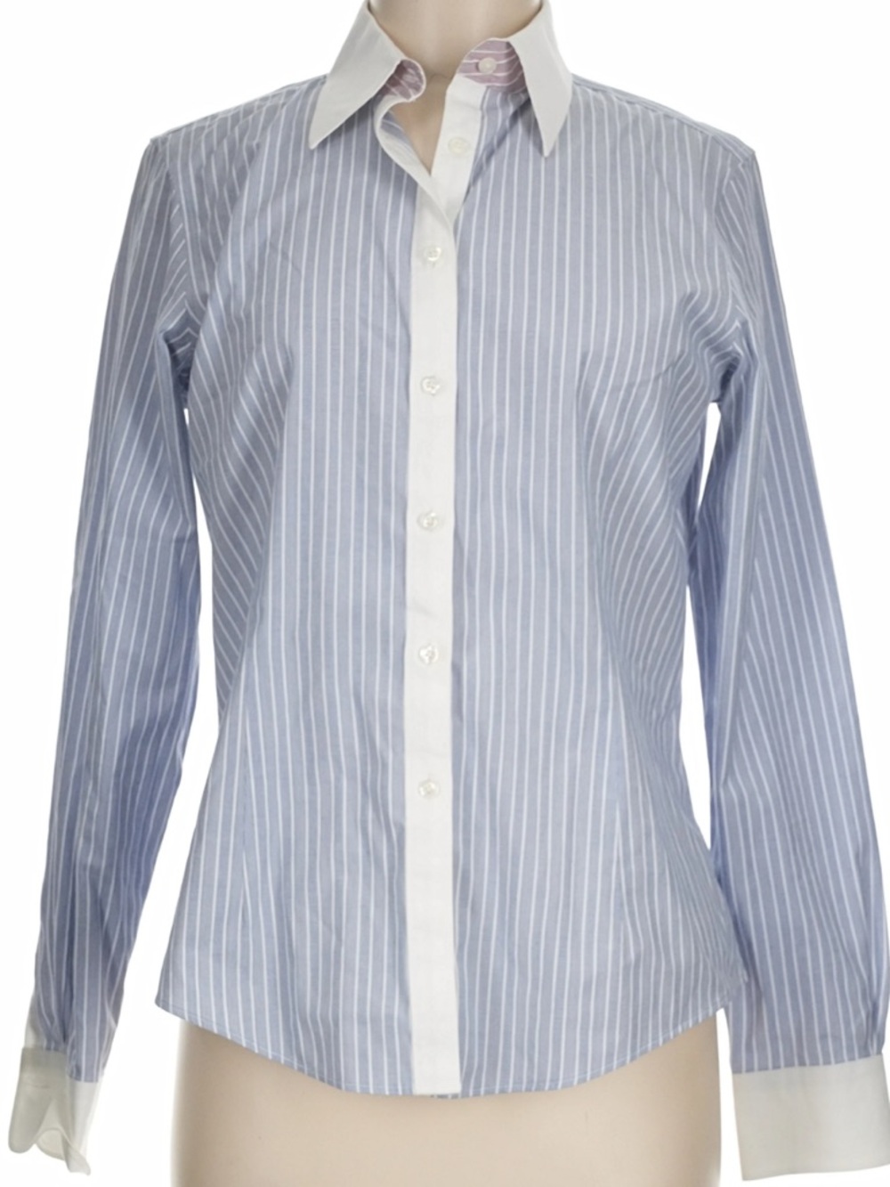 Brooks Brothers Light Blue Pinstripe Shirt with White Trim